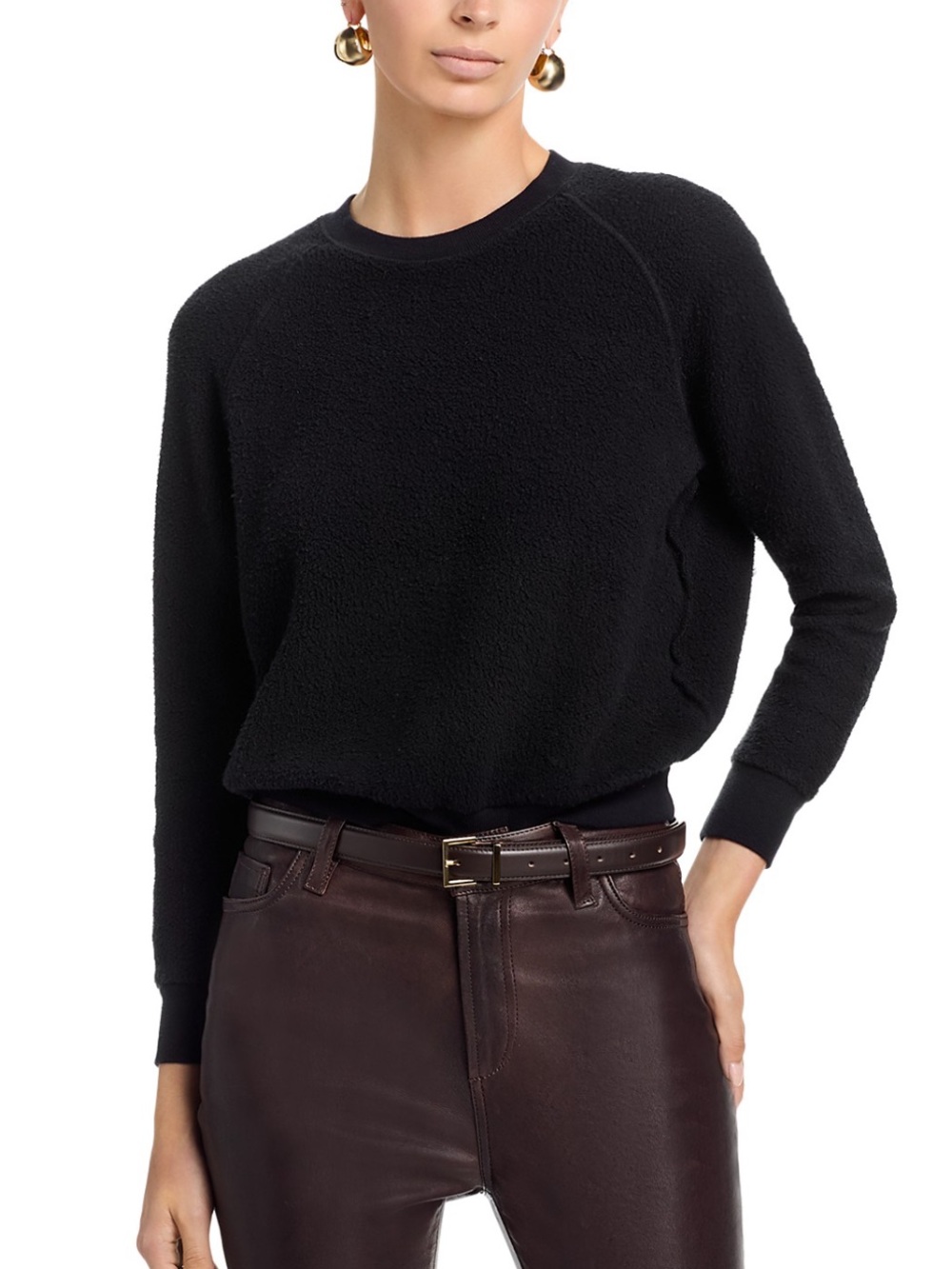 NWT PerfectWhiteTee Ziggy Sweatshirt Black Size XS